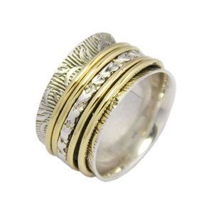 Anillo de Plata de Ley 925 martillado de diseñador, Lisa joyería de plata, anillos Eternity Vermeil, joyería - Product Image 1