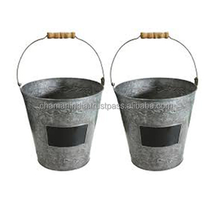 Cubo de lata galvanizado Vintage - Product Image 1