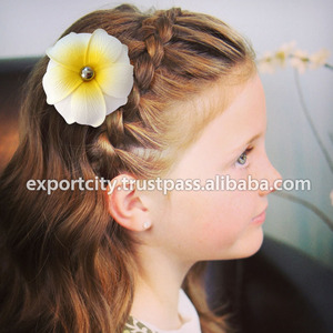 Paquete de 100 piezas de espuma para niños, accesorios para el cabello con flores, Plumeria Frangipani, bandas para el cabello, accesorios de moda - Product Image 4