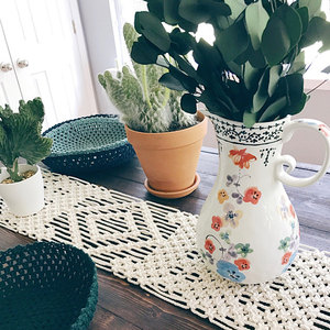 Mantel de macramé tejido a mano, tapete de mesa con borlas para fiesta nupcial - Product Image 2