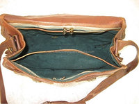 DIOS-Monedero de piel para mujer, bolso cruzado de estilo gitano, marrón/tostado