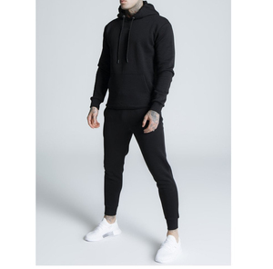 Sweat à Capuche Uni de Marque 100% Tissu Jersey de Coton Noir Polyester Hommes Survêtement - Product Image 5