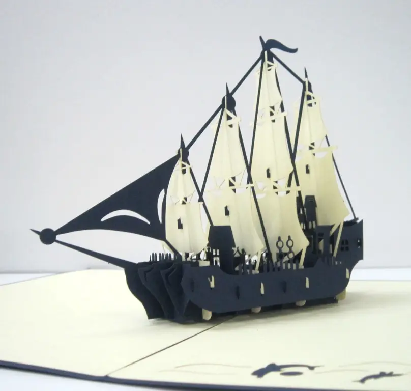 Conception personnalisée de bateau à voile modèle 3D carte de vœux pop up OEM ou ODM et fournisseur du vietnam en haute qualité