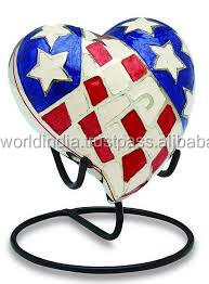 Ensemble d'urne de crémation souvenir de cœur par Brassworld fournitures commémoratives indiennes - Product Image 3