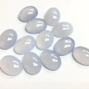 Buy 6x4mm Natural Blue Chalcedony Stone Oval Smooth Calibrated Loose Cabochons For Jewelry Making Uses Stone Low Prices Supplier