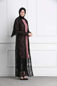 Fabuleuse qualité femmes musulmanes rayé Abaya Dubai caftan Robe Kimono - Product Image 5