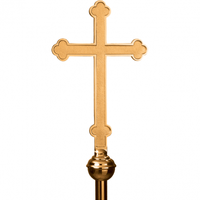 Croix de Procession Religieuse en Laiton Poli