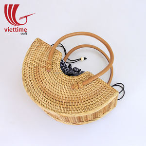 Sac d'été en rotin à glands vintage écologique parfait vente en gros de plage et sac à main fabriqué au Vietnam taille personnalisable - Product Image 3