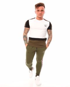 Camiseta de lujo Elite para hombre, de tela 100% algodón, con mangas de cuero, cuello redondo, venta al por mayor - Product Image 6