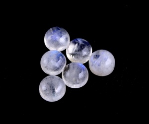 Ensemble de 2 pièces en gros de cabochons de feu bleu de pierre de lune arc-en-ciel naturel rond lisse 9 MM de couleur jaune de pierre précieuse en vrac - Product Image 2