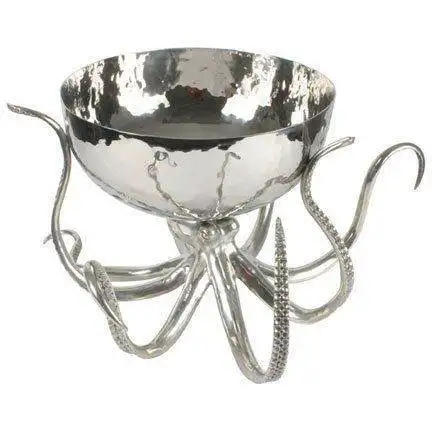 Octopus Designer Fancy Bowl Zilver Design Decoratie Antieke Moderne Serveerschalen