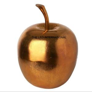 Aluminio Metal Forma de manzana Oro Acabado Escultura Estilo de lujo Lujo Hogar Acento Escultura decorativa - Product Image 1