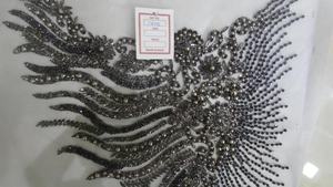 แผ่นประดับคริสตัลพลอยเทียม,ผลิตภัณฑ์นวัตกรรมใหม่อินเดียผ้าลูกไม้ติดลูกปัด - Product Image 6