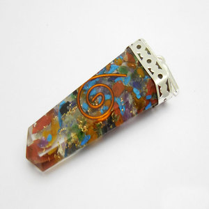 Orgone Chakra Chips Plat Pendentif En Gros Cristal De L'Inde - Product Image 1