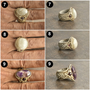 Bague en argile polymère avec pierres précieuses |   Bague en pierre naturelle faite à la main, bijoux de mode, prix de gros, cadeau élégant pour unisexe, à porter au quotidien - Product Image 3
