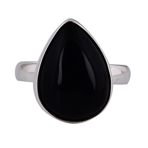 Anillo De piedras preciosas con forma De pera De ónix negro genuino, joyería hecha a mano de Plata de Ley 925 sólida, anillo con forma De Pera, mayorista, Casa De Plata - Product Image 1
