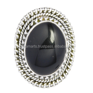Vente en gros de bagues en argent sterling 925 avec pierres précieuses et onyx noir, bagues éternité en vermeil au design antique pour mariages, fournisseur direct - Product Image 3
