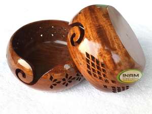 INAM หัตถกรรมที่มีคุณภาพที่ดีที่สุดไม้เชียบัตเตอร์ที่ทำด้วยมือไม้เส้นด้ายเก็บชาม/อุปกรณ์ถัก/มือแกะสลัก - Product Image 2