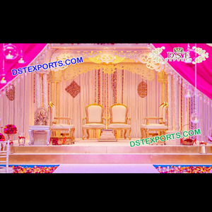 ชุดเก้าอี้ Mandap สำหรับงานแต่งงานของชาวอินเดีย,ชุดเก้าอี้ต่ำ Mandap สำหรับงานแต่งงานของชาวฮินดูเก้าอี้ Mandap สำหรับแต่งงานที่สวยงาม - Product Image 1