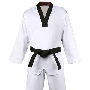 Traje deportivo de Taekwondo con cuello en V blanco de alta calidad, venta al por mayor, ropa deportiva para artes marciales - Product Image 2