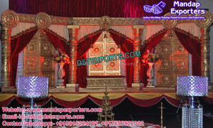 Maharaniแต่งงานเวทีตกแต่งล่าสุดเวทีแต่งงานตั้งผู้ผลิตอินเดียขั้นตอนงานแต่งงานสำหรับการขาย - Product Image 4