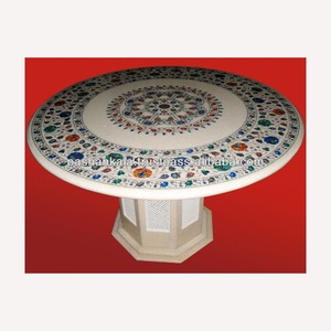 Fabricante y Mayorista Indio de Mesas de Mármol Blanco con Diseño Floral para Decoración del Hogar y Hoteles - Product Image 1