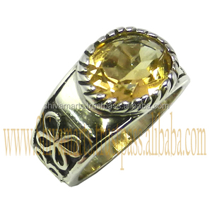 แหวนเวอร์เมิล925สเตอร์ริ่งสีเงินสเตอร์ลิงประดับพลอยซิทรีนสีเหลืองงดงามสุดๆสำหรับงานแต่งงาน - Product Image 3