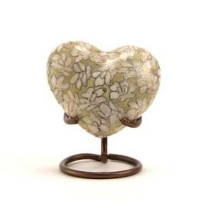 Urnas clásicas conmemorativas grabadas con corazón marrón para cremación de mascotas, con soporte para cenizas funerarias, Metal, latón/aluminio - Product Image 5