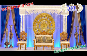 แผงฉากหลังเส้นใยกลมสำหรับขายแผงหลังเวทีงานแต่งงานงานแต่งงานกรอบผนังด้านหลังออกแบบล่าสุดตกแต่งเวทีแต่งงานแผงด้านหลัง UK - Product Image 2