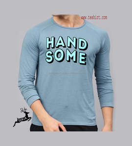 OEM manga larga Slim Fit Poly algodón para Triblend camisetas al por mayor fabricante indio Tirupur Alibaba en línea de talla grande - Product Image 2