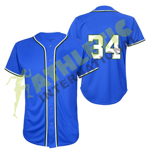 OEM Design personnalisé Sublimation Imprimé Sportswear Baseball & Softball Wear Jersey Button Shirts Polyester Respirant Quick Dry - Product Image 3
