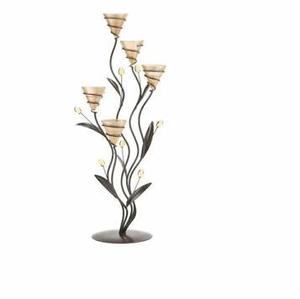 Portavelas de té de plata hecho a mano, candelabro de cristal de Metal de estilo Ins clásico para decoración del hogar y festividades navideñas - Product Image 4