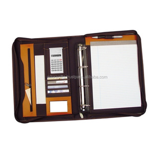 New Style Multi A4 Zipper Portfolio Organizer PU Compendium Page <b>Folder</b> With 4 Ring <b>Binder</b> - Product Image 1