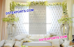 Fondo de cuero blanco con mechones Paneles de fondo de cuero con mechones Pared blanca Conjunto de sofá de cuero para boda Proveedores DE BODA EE. UU. - Product Image 4