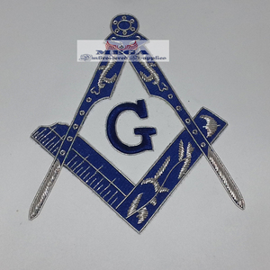 Maître maçon brodé Regalia cuir ruban tablier col Patch franc-maçon fondation utiliser le point de croix et travaux d'aiguille artisanat - Product Image 4