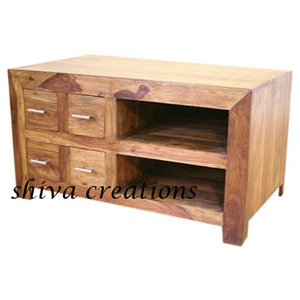 Unité de divertissement moderne en bois massif de style Shiva Cube pour meubles de salon et de maison - Product Image 1