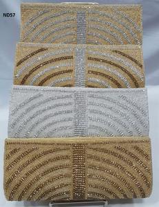 ND54 Vivid Ladies Clutch bolso de noche hecho a mano étnico tradicional indio nupcial monedero tela bordado multicolor compras - Product Image 4