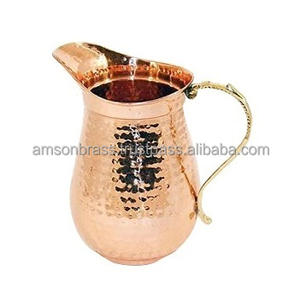 Pichet martelé pichet en cuivre de table Top vente pichet à eau en cuivre décoration de Table maison cuisine verres - Product Image 6
