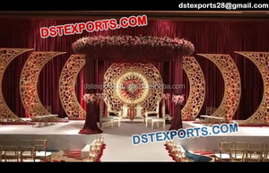 กรอบรูปแบบดั้งเดิมสำหรับเวทีงานแต่งงาน,สไตล์ฮาล์ฟมูนเฟรมงานแต่งงานผนังกรอบหลังเวทีงานแต่งงาน - Product Image 5