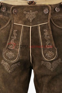 Lederhosen Tradicionales Alemanes de Estilo Austriaco Central para Hombre, de Cuero de Ante, con Patrón Bávaro para Oktoberfest, Ecológicos - Product Image 4