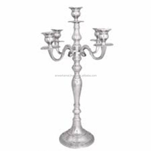 Wholesaler Suppliers Indian Handicraft Aluminium Brass <b>Hammered</b> Candle Stand for Decoration - Product Image 1