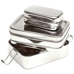 Vente en gros Fabricant de boîte à lunch rectangulaire en acier inoxydable Chauffe-plats chauds double couche Tiffin Box Dibba Adultes Enfants - Product Image 3