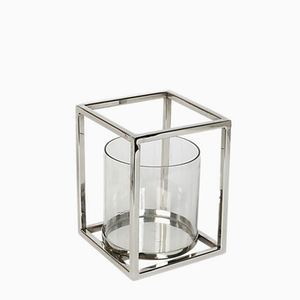 Portavelas de Pilar pulido de acero inoxidable - Product Image 1