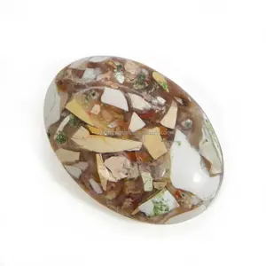 Mokaite — Cabochon ovale 29x21mm, pierre précieuse ronde et ample, fabrication de bijoux, 27.75 Ct