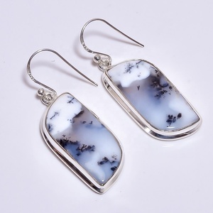 Dendrite <b>Opal</b> <b>Earrings</b> Wholesale Fine Jewelry 925 Sterling Silver Handmade Jewelry <b>Earrings</b> Manufacturer - Product Image 1