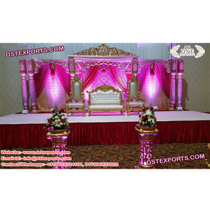 เวทีต้อนรับงานแต่งงานแบบคนเอเชียที่หรูหราเวทีต้อนรับงานแต่งงานแบบอินเดียเวทีการแต่งงานที่ทันสมัย - Product Image 1