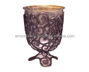 Color <b>Glass</b> Flower Decorative Candle Holder - Product Image 3