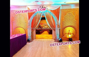 Puerta de Entrada de Fibra para Bodas, Estilo Real de Haveli, Puerta de Bienvenida, Decoración de Entrada con Temática de Rajwada - Product Image 2