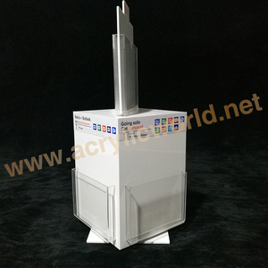 Customized Rotating Counter Top 5 Pockets Acrylic Literature Brochure <b>Document</b> <b>Holder</b> acrylic brochure rack - Product Image 2