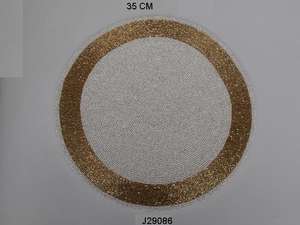 Glass Bead <b>Place</b> <b>Mats</b> in Golden Color and Round Shape Table Ware Tableware - Product Image 6